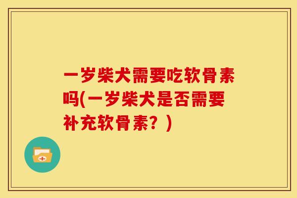 一岁柴犬需要吃软骨素吗(一岁柴犬是否需要补充软骨素？)