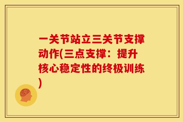 一关节站立三关节支撑动作(三点支撑：提升核心稳定性的终极训练)