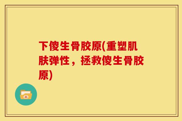 下傻生骨胶原(重塑肌肤弹性，拯救傻生骨胶原)