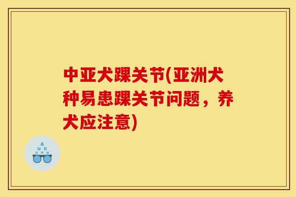 中亚犬踝关节(亚洲犬种易患踝关节问题，养犬应注意)