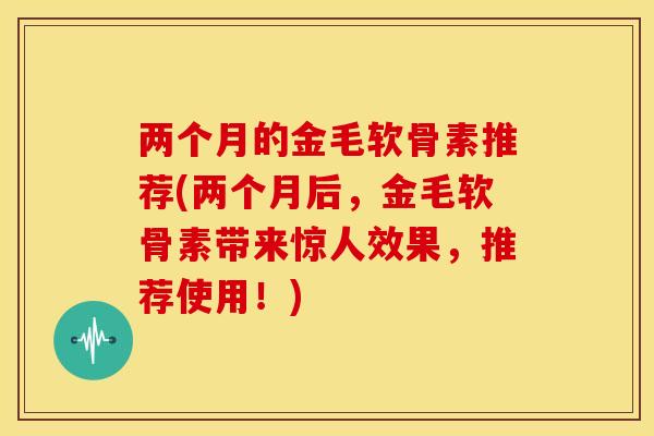 两个月的金毛软骨素推荐(两个月后，金毛软骨素带来惊人效果，推荐使用！)