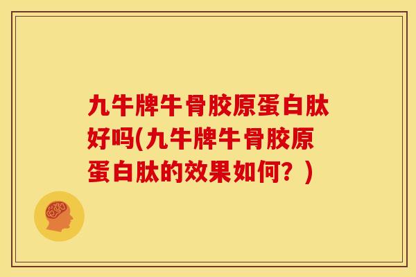 九牛牌牛骨胶原蛋白肽好吗(九牛牌牛骨胶原蛋白肽的效果如何？)