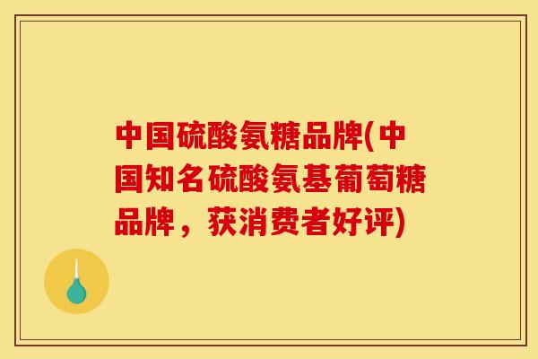 中国硫酸氨糖品牌(中国知名硫酸氨基葡萄糖品牌，获消费者好评)