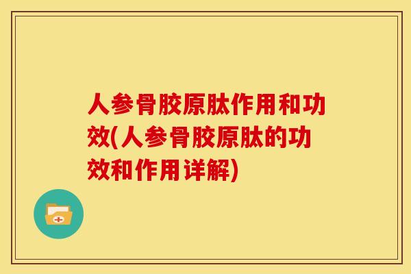 人参骨胶原肽作用和功效(人参骨胶原肽的功效和作用详解)