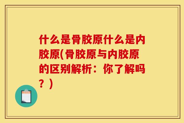 什么是骨胶原什么是内胶原(骨胶原与内胶原的区别解析：你了解吗？)