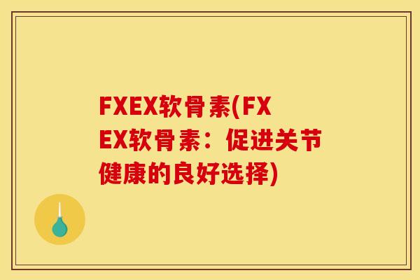 FXEX软骨素(FXEX软骨素：促进关节健康的良好选择)