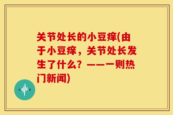关节处长的小豆痒(由于小豆痒，关节处长发生了什么？——一则热门新闻)