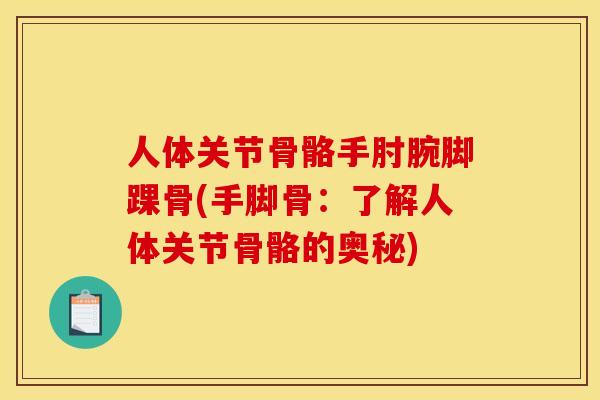 人体关节骨骼手肘腕脚踝骨(手脚骨:了解人体关节骨骼的奥秘) 人体关节骨骼手肘腕脚踝骨(手脚骨:了解人体关节骨骼的奥秘)