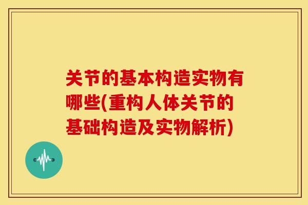 关节的基本构造实物有哪些(重构人体关节的基础构造及实物解析)