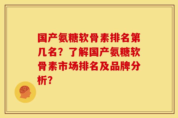 国产氨糖软骨素排名第几名？了解国产氨糖软骨素市场排名及品牌分析？