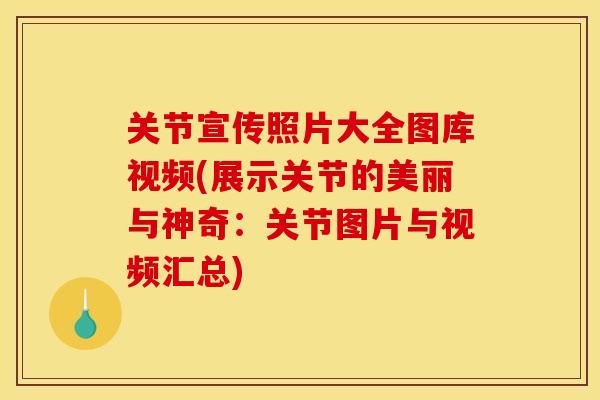 关节宣传照片大全图库视频(展示关节的美丽与神奇：关节图片与视频汇总)