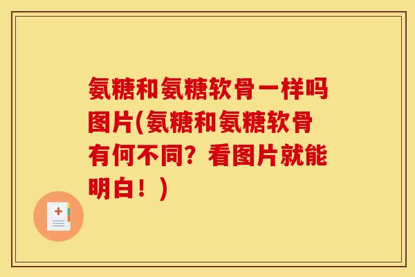 氨糖和氨糖软骨一样吗图片(氨糖和氨糖软骨有何不同？看图片就能明白！)