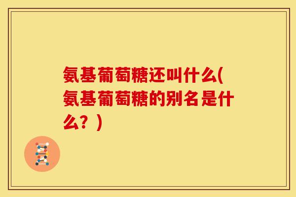 氨基葡萄糖还叫什么(氨基葡萄糖的别名是什么？)
