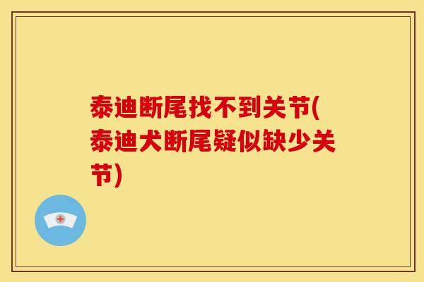 泰迪断尾找不到关节(泰迪犬断尾疑似缺少关节)
