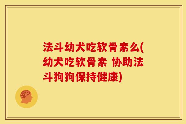 法斗幼犬吃软骨素么(幼犬吃软骨素 协助法斗狗狗保持健康)