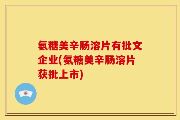 氨糖美辛肠溶片有批文企业(氨糖美辛肠溶片获批上市)