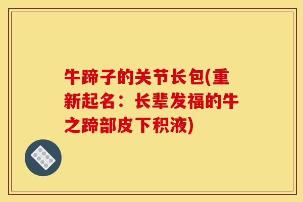 牛蹄子的关节长包(重新起名：长辈发福的牛之蹄部皮下积液)