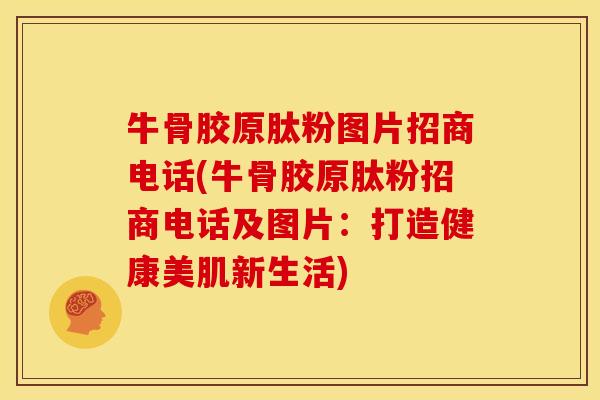 牛骨胶原肽粉图片招商电话(牛骨胶原肽粉招商电话及图片：打造健康美肌新生活)