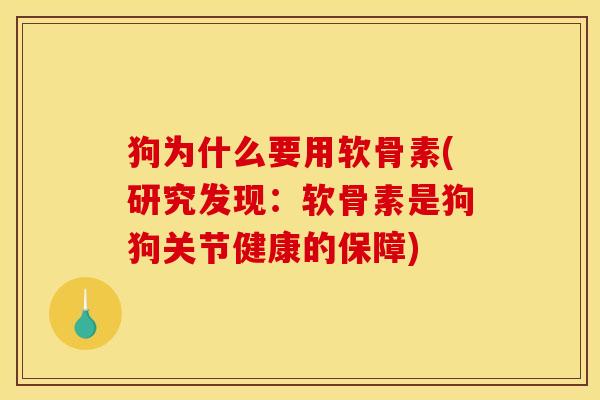 狗为什么要用软骨素(研究发现：软骨素是狗狗关节健康的保障)