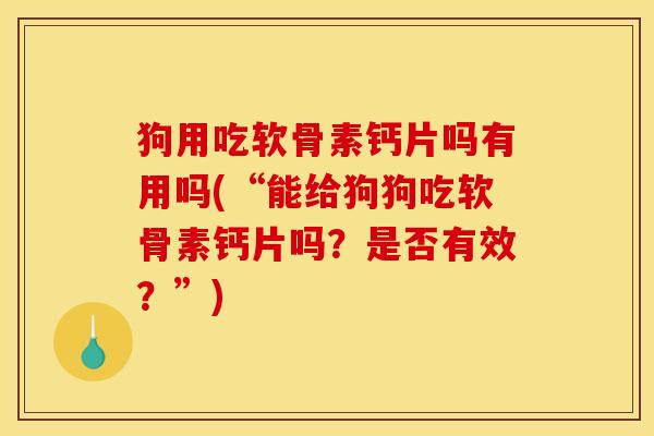 狗用吃软骨素钙片吗有用吗(“能给狗狗吃软骨素钙片吗？是否有效？”)