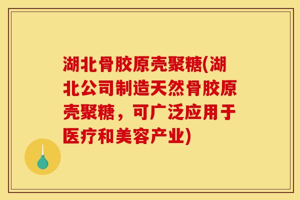 湖北骨胶原壳聚糖(湖北公司制造天然骨胶原壳聚糖，可广泛应用于医疗和美容产业)