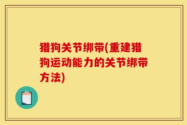 猎狗关节绑带(重建猎狗运动能力的关节绑带方法)