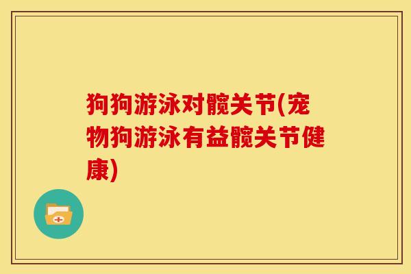 狗狗游泳对髋关节(宠物狗游泳有益髋关节健康)
