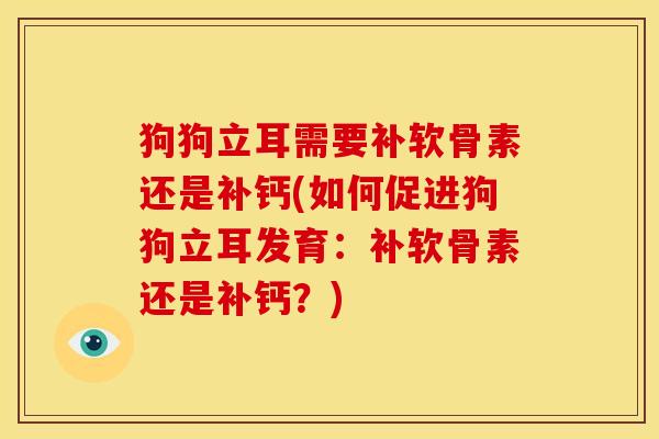 狗狗立耳需要补软骨素还是补钙(如何促进狗狗立耳发育：补软骨素还是补钙？)