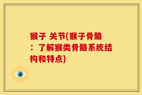 猴子 关节(猴子骨骼：了解猴类骨骼系统结构和特点)
