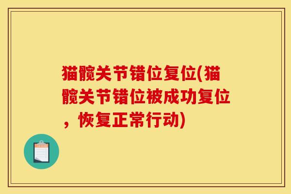 猫髋关节错位复位(猫髋关节错位被成功复位，恢复正常行动)