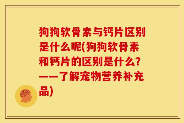 狗狗软骨素与钙片区别是什么呢(狗狗软骨素和钙片的区别是什么？——了解宠物营养补充品)
