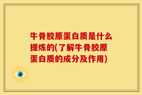 牛骨胶原蛋白质是什么提炼的(了解牛骨胶原蛋白质的成分及作用)