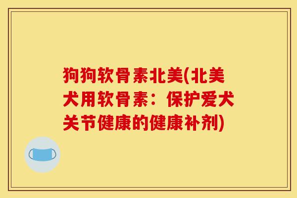 狗狗软骨素北美(北美犬用软骨素：保护爱犬关节健康的健康补剂)