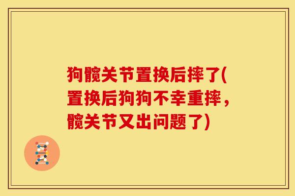 狗髋关节置换后摔了(置换后狗狗不幸重摔，髋关节又出问题了)
