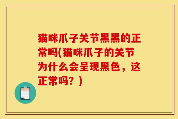 猫咪爪子关节黑黑的正常吗(猫咪爪子的关节为什么会呈现黑色，这正常吗？)