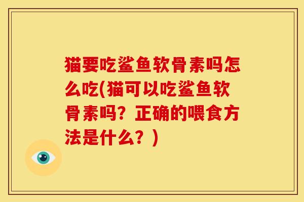 猫要吃鲨鱼软骨素吗怎么吃(猫可以吃鲨鱼软骨素吗？正确的喂食方法是什么？)