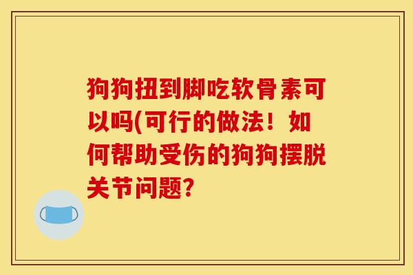 狗狗扭到脚吃软骨素可以吗(可行的做法！如何帮助受伤的狗狗摆脱关节问题？