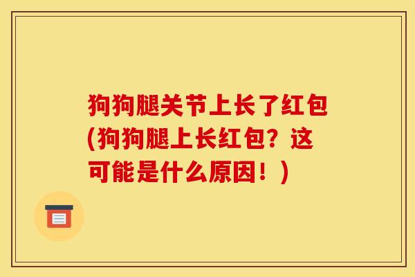 狗狗腿关节上长了红包(狗狗腿上长红包？这可能是什么原因！)