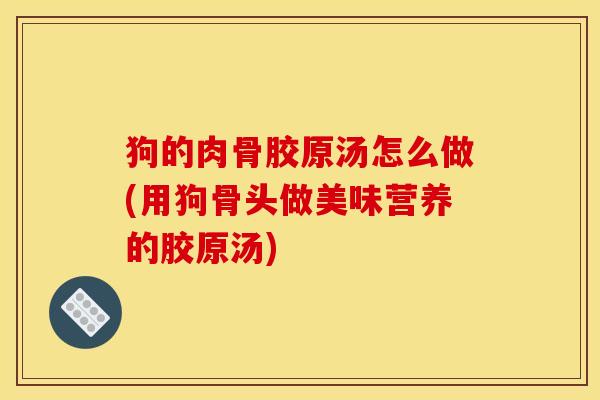 狗的肉骨胶原汤怎么做(用狗骨头做美味营养的胶原汤)