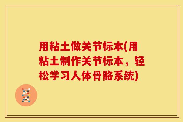 用粘土做关节标本(用粘土制作关节标本，轻松学习人体骨骼系统)