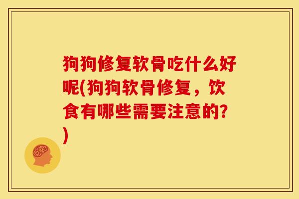 狗狗修复软骨吃什么好呢(狗狗软骨修复，饮食有哪些需要注意的？)