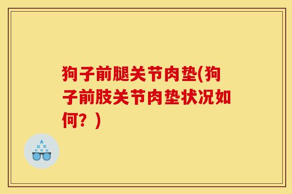 狗子前腿关节肉垫(狗子前肢关节肉垫状况如何?) 狗子前腿关节肉垫(狗子前肢关节肉垫状况如何?)