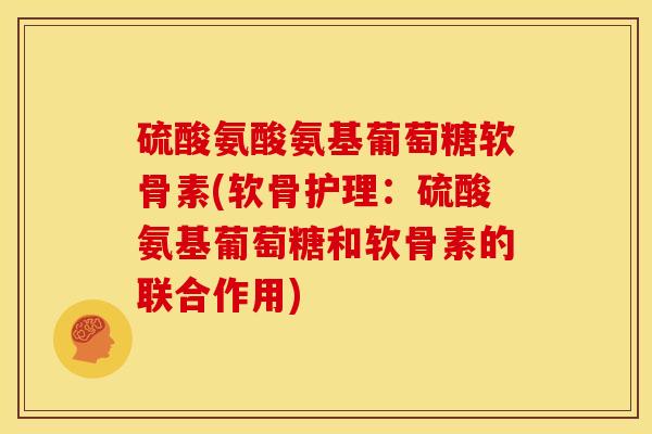 硫酸氨酸氨基葡萄糖软骨素(软骨护理：硫酸氨基葡萄糖和软骨素的联合作用)
