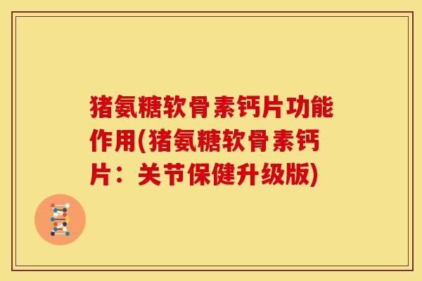 猪氨糖软骨素钙片功能作用(猪氨糖软骨素钙片：关节保健升级版)