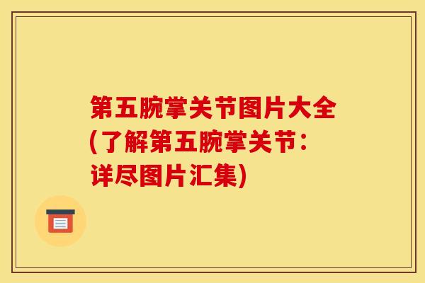 第五腕掌关节图片大全(了解第五腕掌关节：详尽图片汇集)
