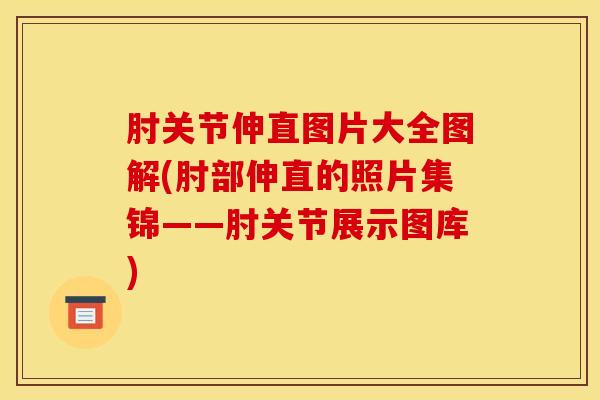 肘关节伸直图片大全图解(肘部伸直的照片集锦——肘关节展示图库)