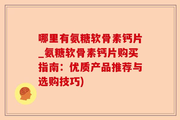 哪里有氨糖软骨素钙片_氨糖软骨素钙片购买指南：优质产品推荐与选购技巧)