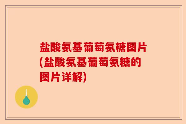 盐酸氨基葡萄氨糖图片(盐酸氨基葡萄氨糖的图片详解)