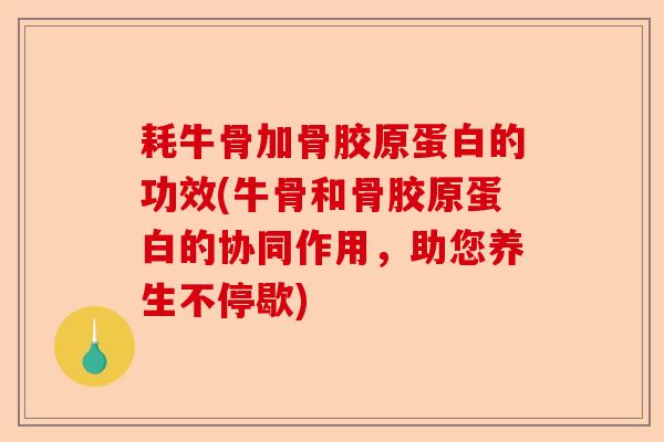 耗牛骨加骨胶原蛋白的功效(牛骨和骨胶原蛋白的协同作用，助您养生不停歇)