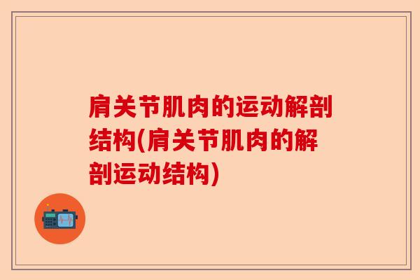 肩关节肌肉的运动解剖结构(肩关节肌肉的解剖运动结构)